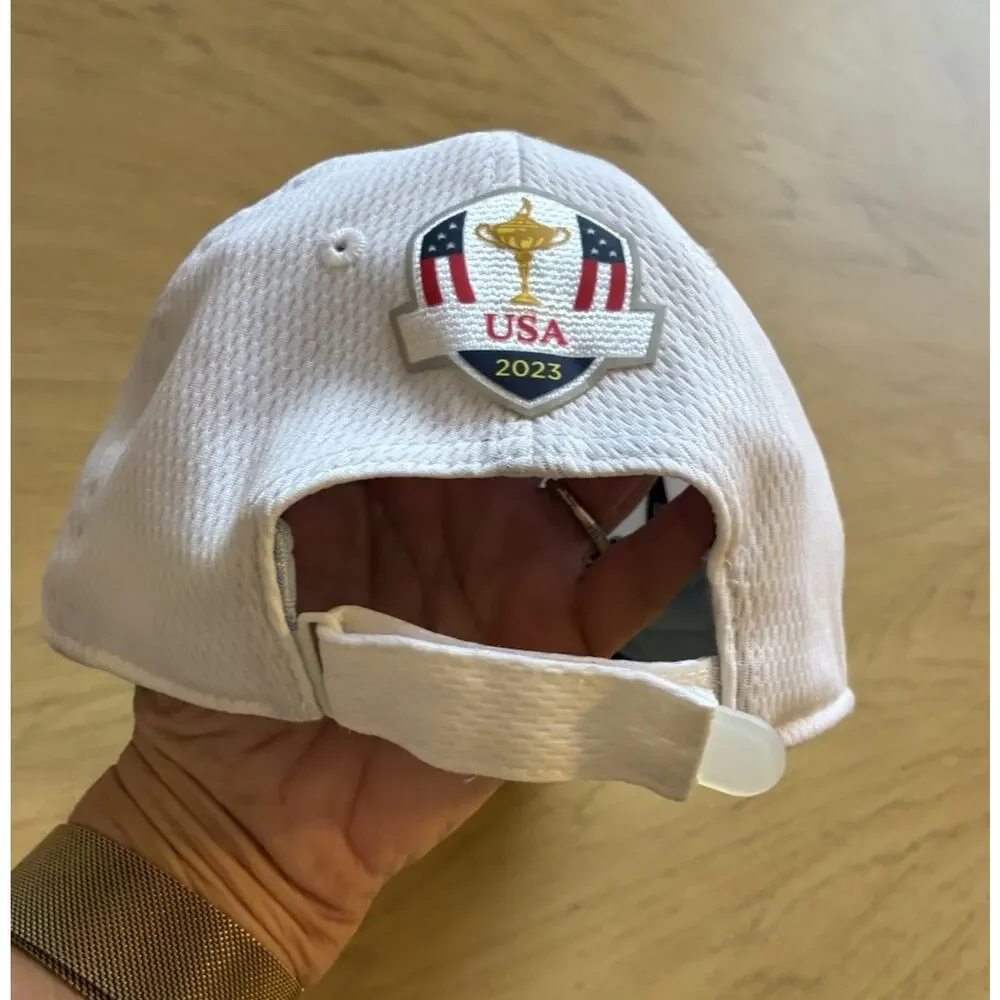 USA HAT Ryder Cup Practice Rounds New Era 9TWENTY White golf hat Women’s America